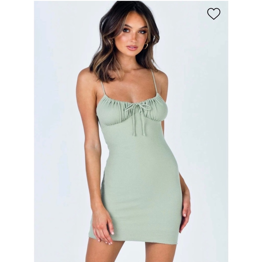 Princess Polly sage green knit mini dress
